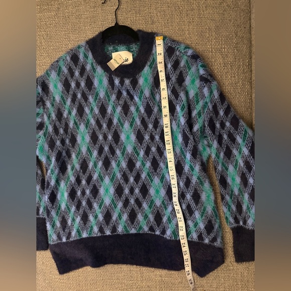 Aerie Argyle Oversized Sweater – Navy/Green/Blue – Size Small – NWT - Picture 6 of 13
